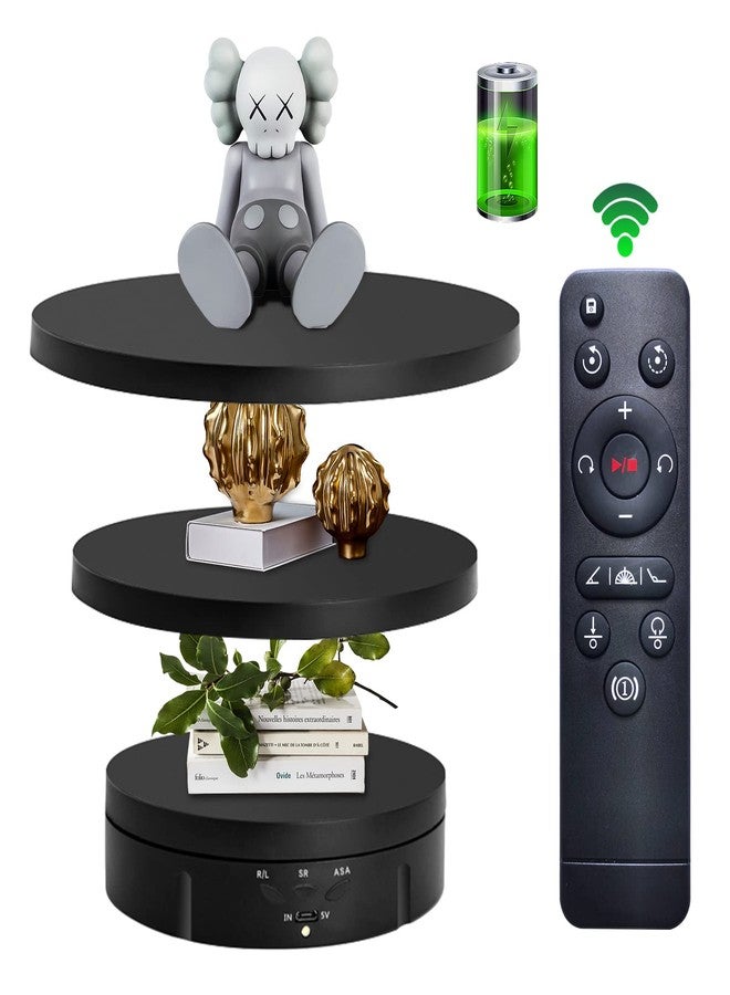 JAYEGT 3 in1 Motorized Rotating Display Stand with 5.74 /7.08/ 8.66 inch Replacement Cover，Max 22lbs Load，360 Electronic Turntable for Photography Products (3 in1 / Black/ With Remote controller) - Image 1